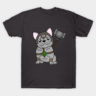 Frenchie Fighter | Barbarian | French Bulldog | Fantasy Art | DND Dogs T-Shirt